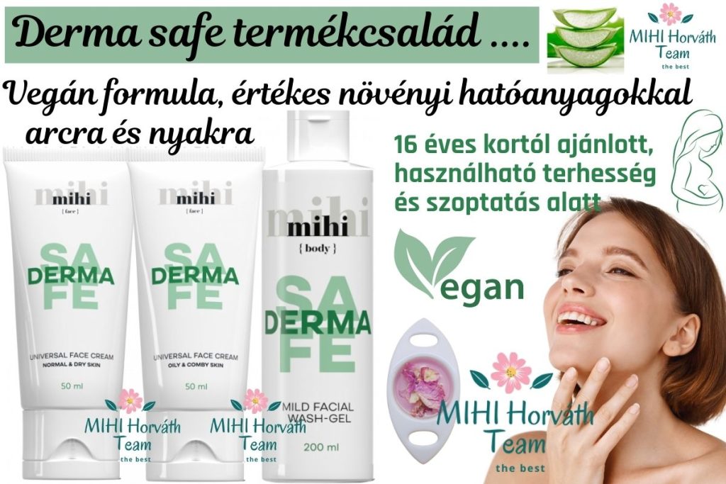 MIH IDerma safe arckrém normál és száraz bőrre, arckrém zsíros és kombinált bőrre, gyengéd arclemosó gél